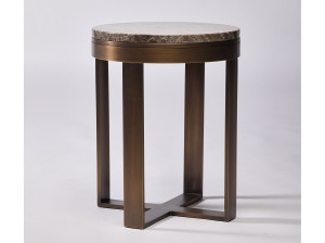 Круглый журнальный столик из черного мрамора Marquina