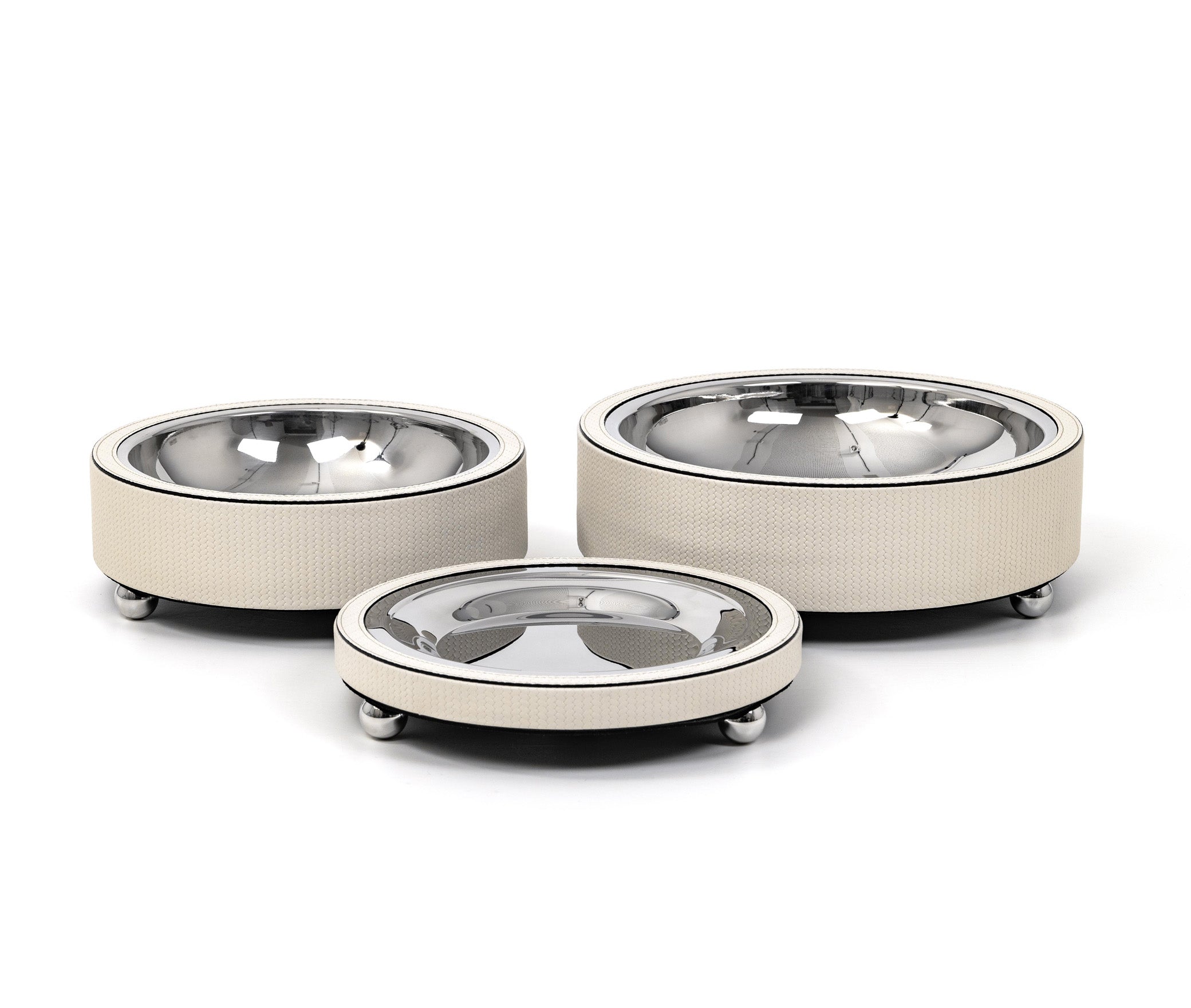 Подставка для фруктов Zoe - Ø 27XH9 см / тканая кожа_coffee Pinetti 00.1888.061.015 - Вид №3