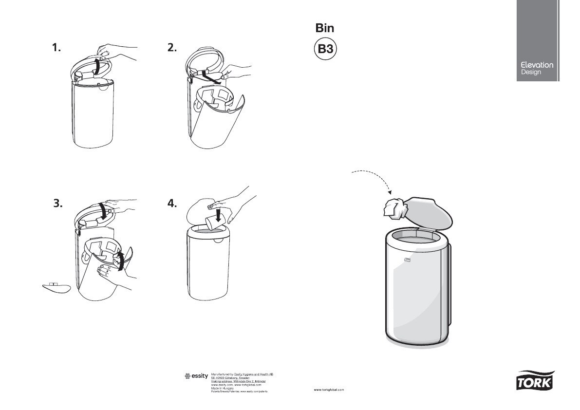56400838 Мусорное ведро 5 л Tork  - Вид №3