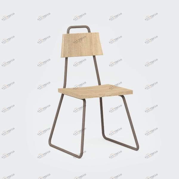 Стул с металлическими ножками и деревянным сиденьем кофейный Bauhaus WOODI  00-3966236 Коричневый 
