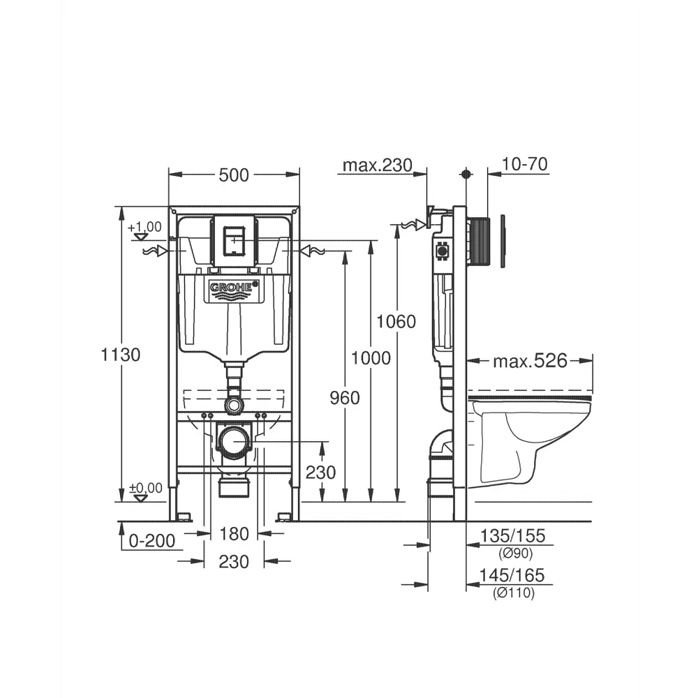 Комплект инсталляция с унитазом и кнопкой Grohe Solido 82714847 STLM-2025658 - Вид №7
