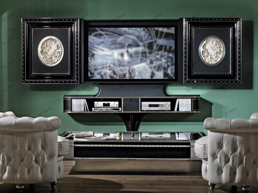 Vismara Design Моторизованная лакированная деревянная тумба под ТВ с раздвижными дверцами Classic sun-id-1510645