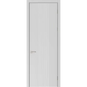 Дверь межкомнатная глухая Вилия 90x230 см эмаль цвет серый с замком и без петель