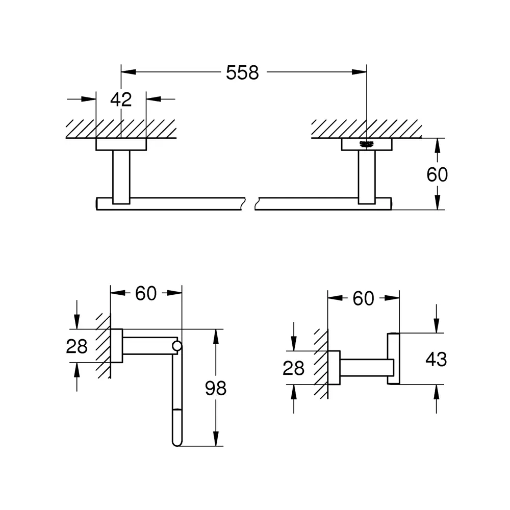 Набор аксессуаров для ванной Grohe Essentials Cube 3 предмета цвет хром 88280366 STLM-2028682 - Вид №10