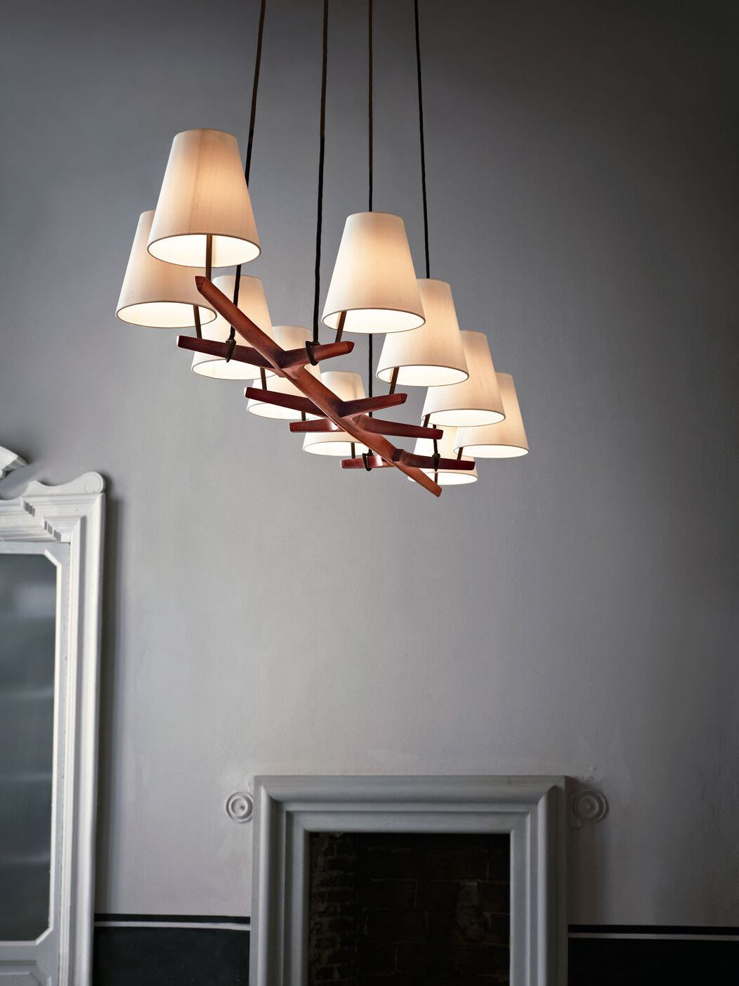 Подвесной светильник из дерева и шелка Kalmar Admont ARCH-00043473 - Вид №3