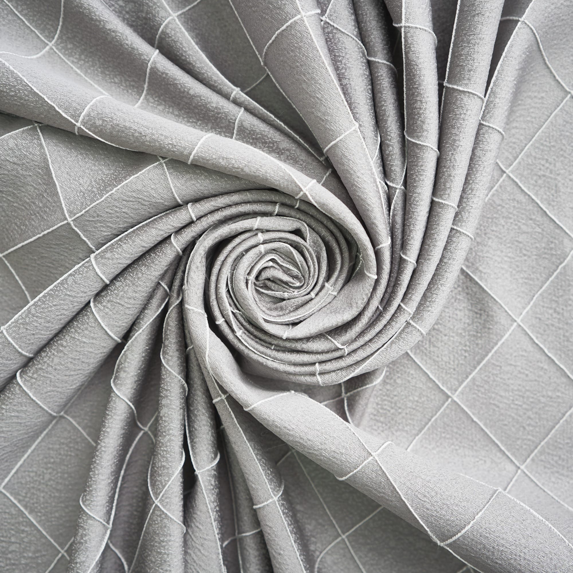 86115809 Штора на ленте для кухни "Жак Ромб" 135x180 см цвет серый Santreyd  - Вид №3