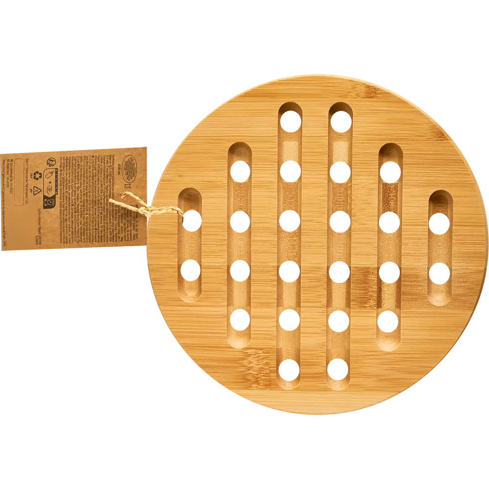 Подставка под горячее 18x18x1 см бамбук цвет натуральный DELINIA STLM-2181910 - Вид №2