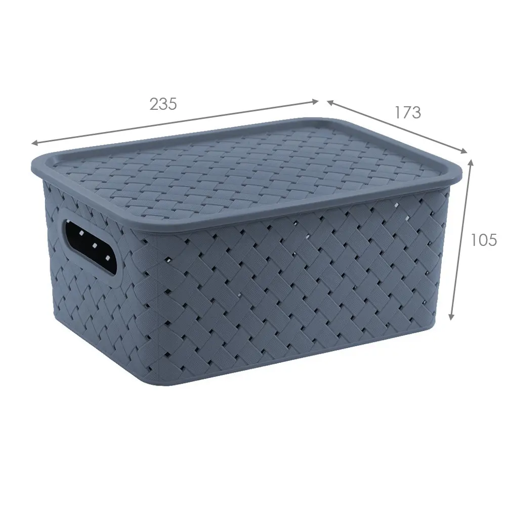 Корзинка с крышкой Violet Береста 23.5x17.3x10.6 см прямоугольная цвет синий Без серии STLM-2188099 - Вид №1