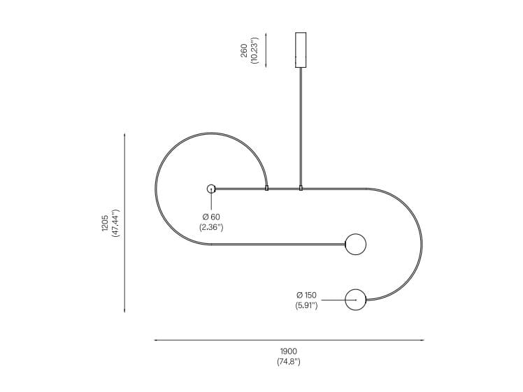 Латунный светодиодный подвесной светильник ручной работы Michael Anastassiades Mobile Chandeliers ARCH-00109180 - Вид №5