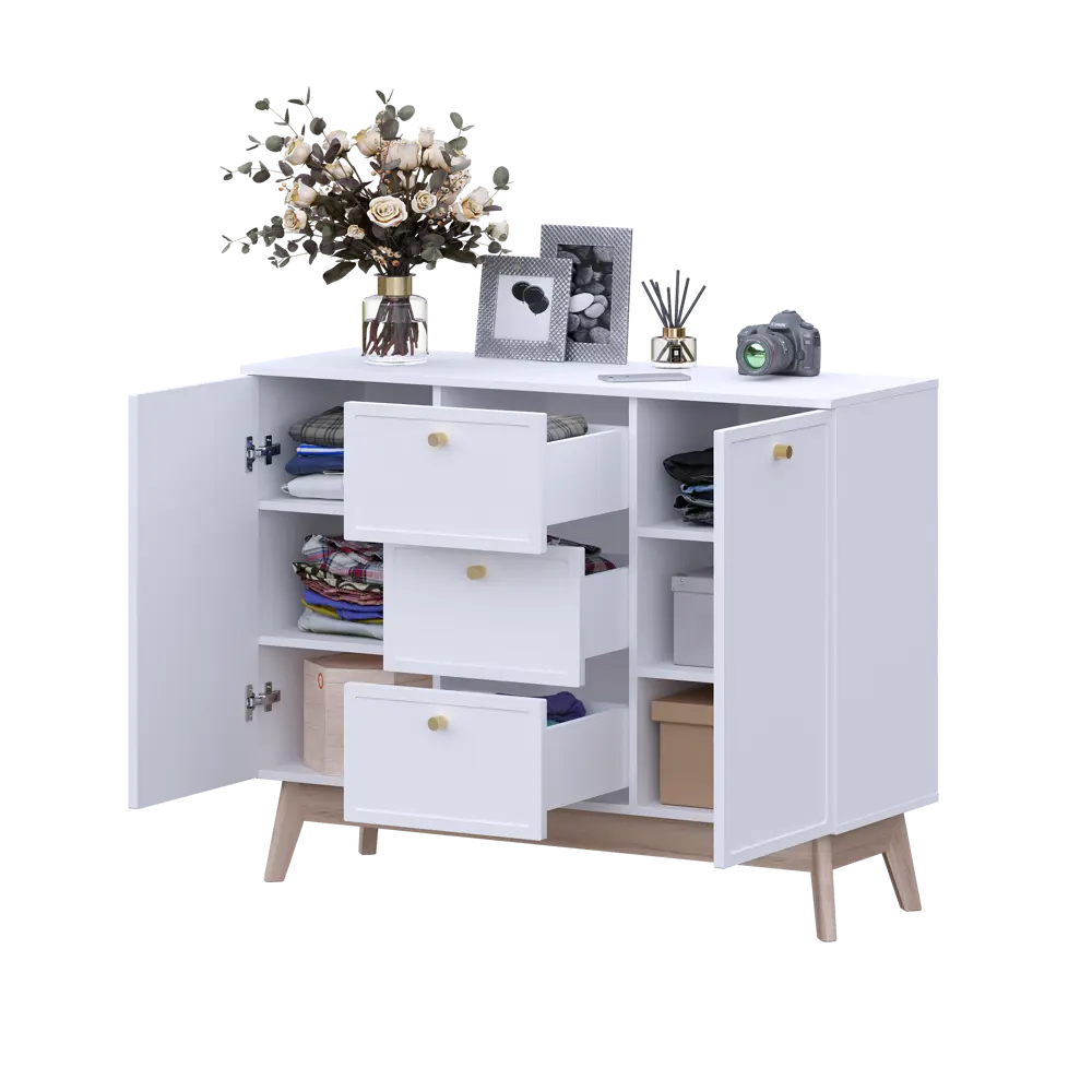 Комод KONSENSA Амьен 3 ящика 120x94x41.7 см ЛДСП цвет белый 89448127 STLM-2138879 Лион - Вид №11