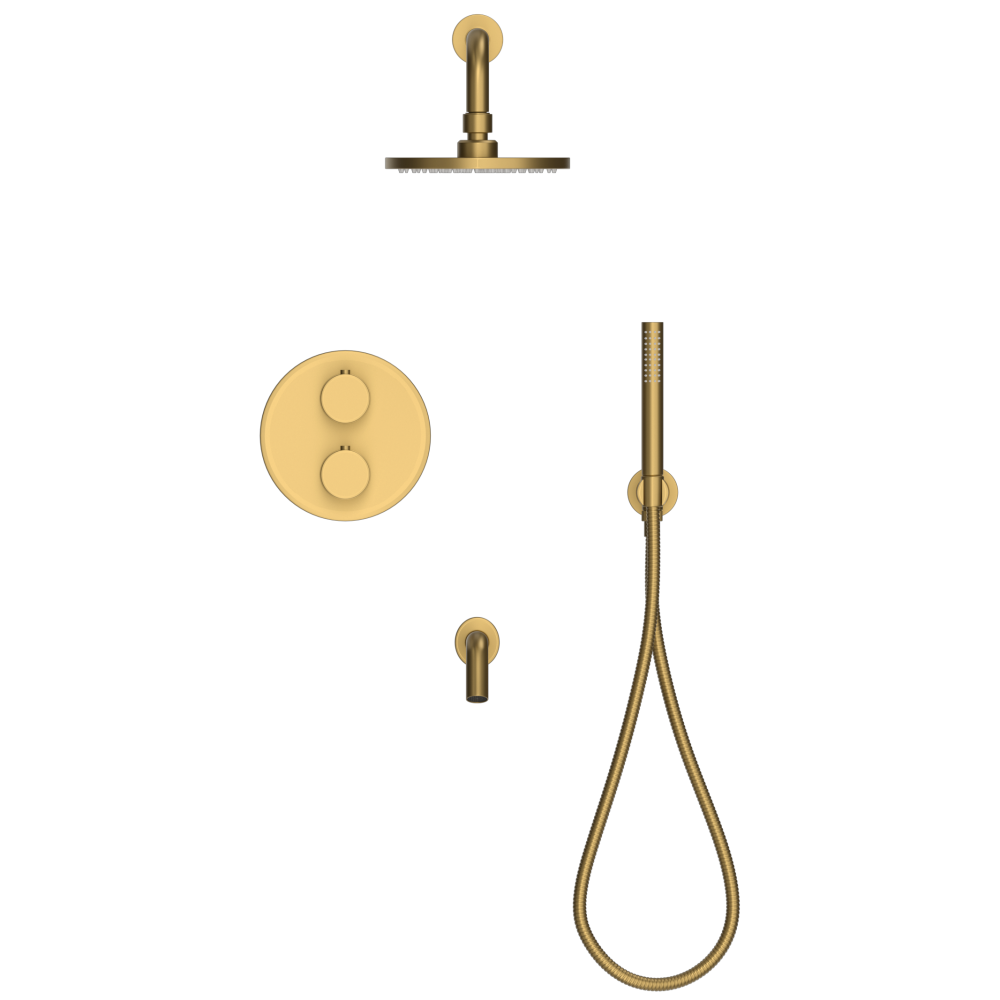 D424-B Смеситель для ванны однорычажный с ручным душем, матовая латунь duten 