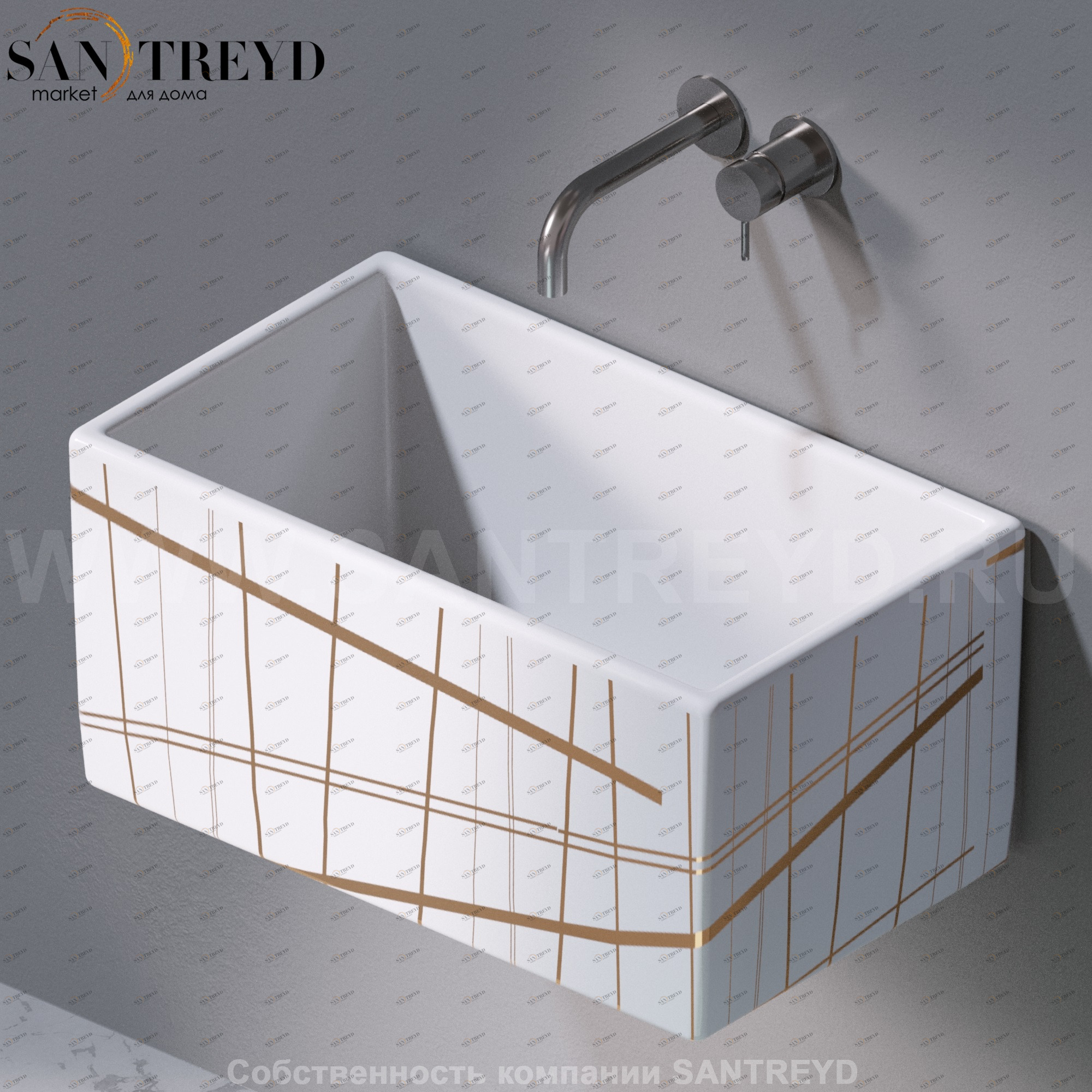 L112415G Подвесная раковина настенная прямоугольная A. e T. Italia Tower белая AeT ITALIA