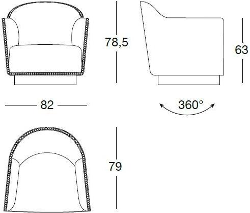 Поворотное кожаное кресло Loveluxe 2017 – essence collection X 692 Santreyd - Вид №5