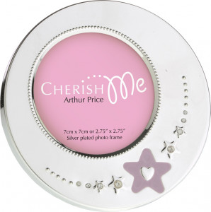 10590072 Arthur Price Фоторамка круглая для девочек Arthur Price "Чериш" 7см (посеребрение), п/к Посеребрение