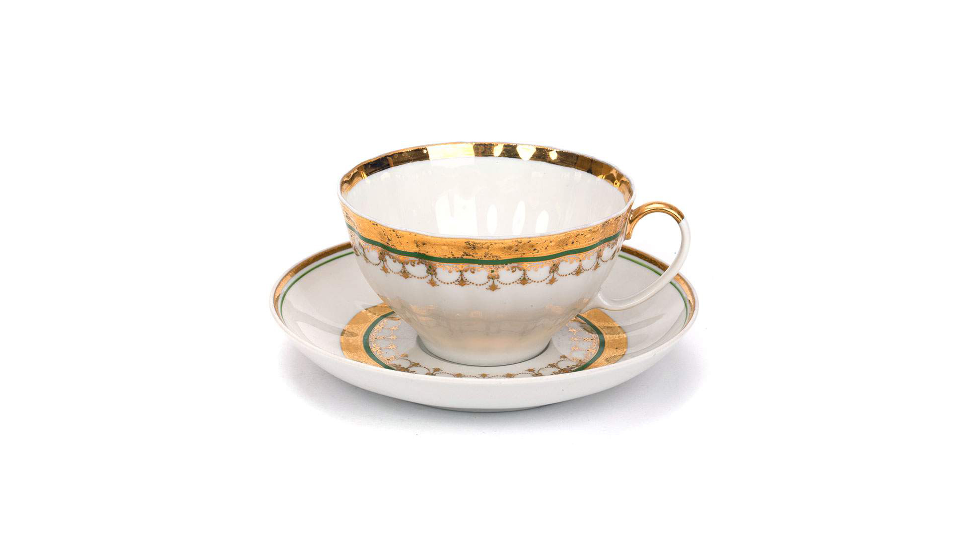 10618110 Дулевский фарфор Сервиз чайный 6/15 "Белый лебедь" "Ожерелье" Фарфор  - Вид №4