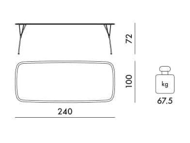 Прямоугольный стол из стали и дерева Kartell VISCOUNT OF WOOD ARCH-00037840 - Вид №8