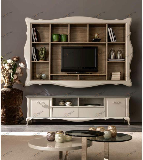 CorteZari Настенная оборудованная стена с подставкой под телевизор Zoe gold sun-id-1443890