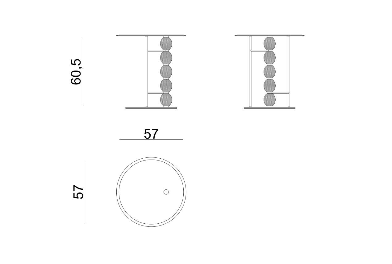 Круглый стеклянный журнальный столик для гостиной Zebrano Phaselis ARCH-00073192 - Вид №3