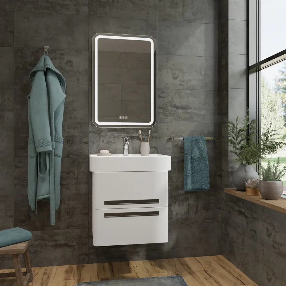 KIROVIT Олимпия — фарфоровая раковина с полочкой для ванной 89373200 STLM-0983010 - Вид №6