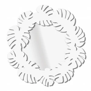 Зеркало круглое в белой раме Monstera BONESSI НАСТЕННЫЕ 141230 Белый