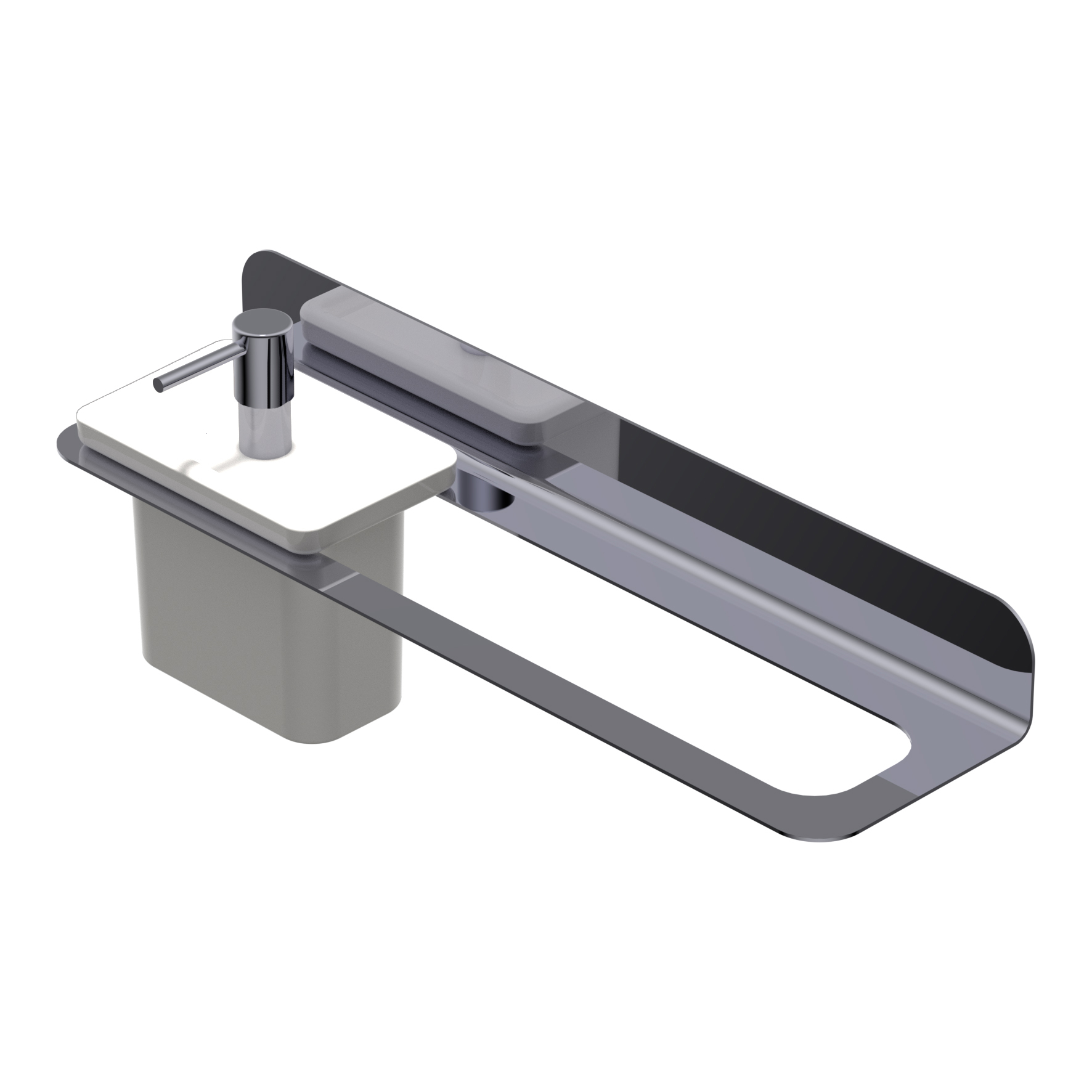 7HW002 Вешалка для полотенец из нержавеющей стали с держателем для жидкого мыла Ritmonio Fittings 