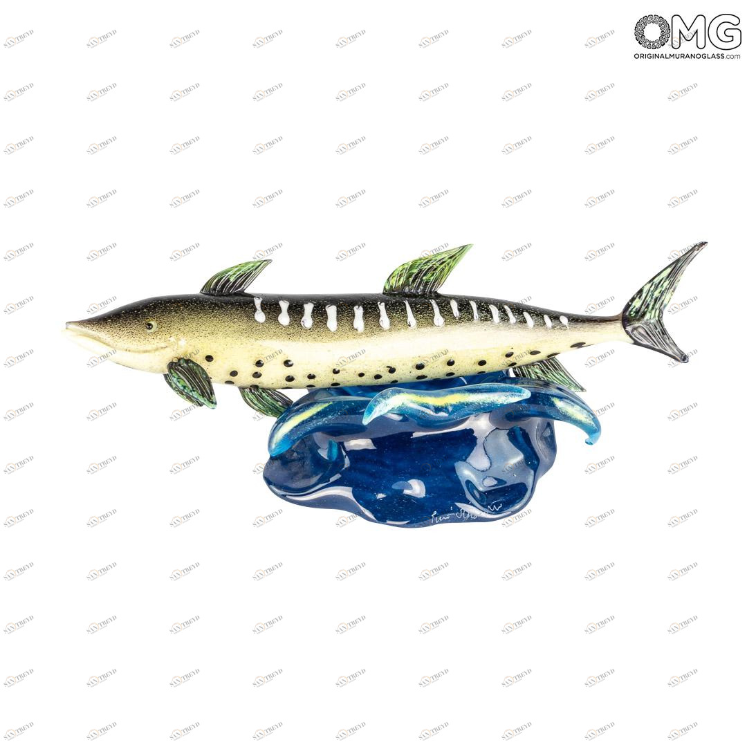 3523 ORIGINALMURANOGLASS Скульптура Лосось - Пино Синьоретто - муранское стекло OMG 40 см 