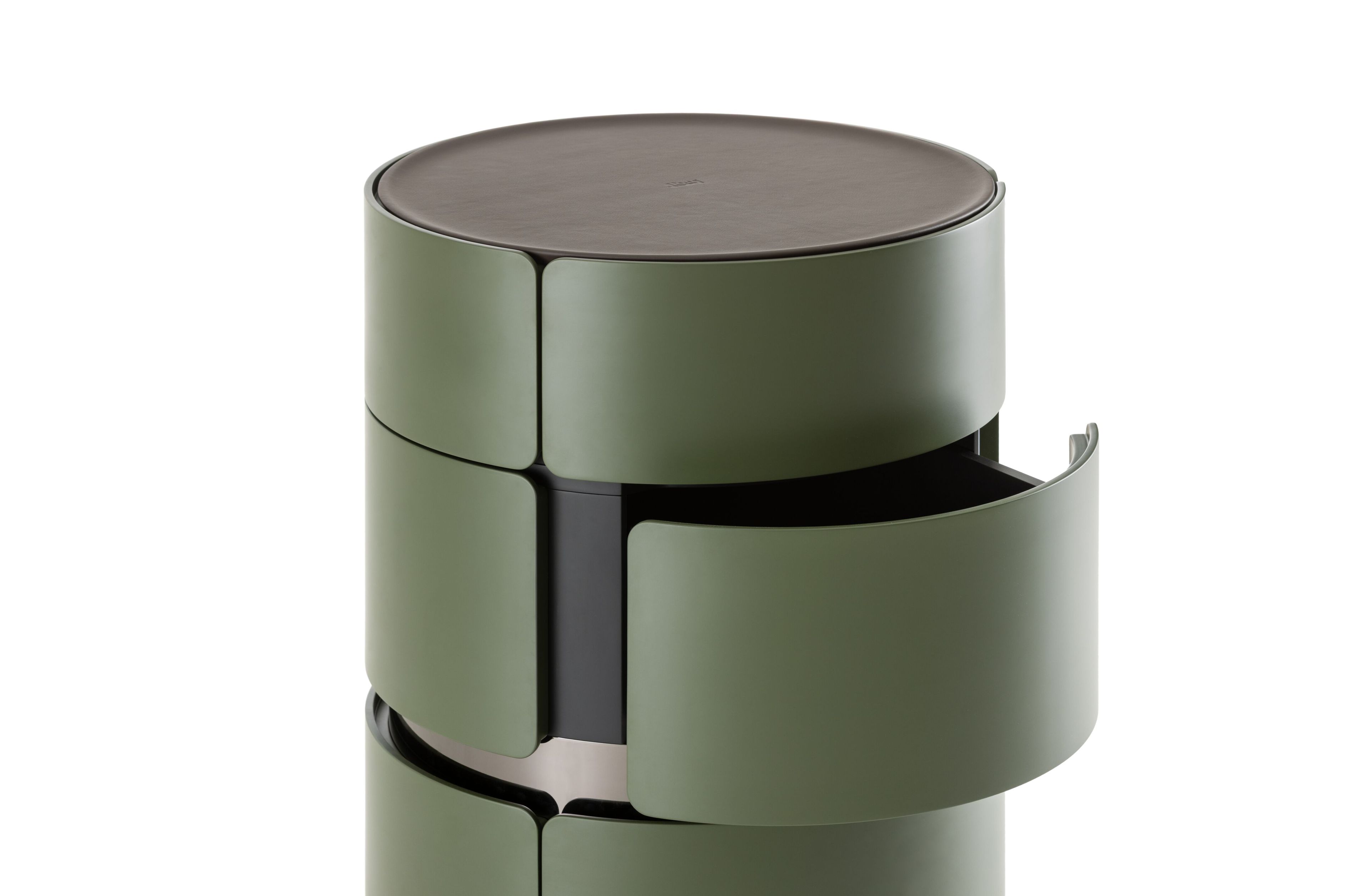 Высокий комод из ясеня с кожаной обивкой Flou Тоши ARCH-00039634 - Вид №2