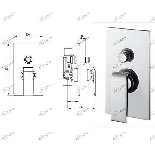 ML.TEO-270 Смеситель для ванны скрытого монтажа Bugnatese 5418