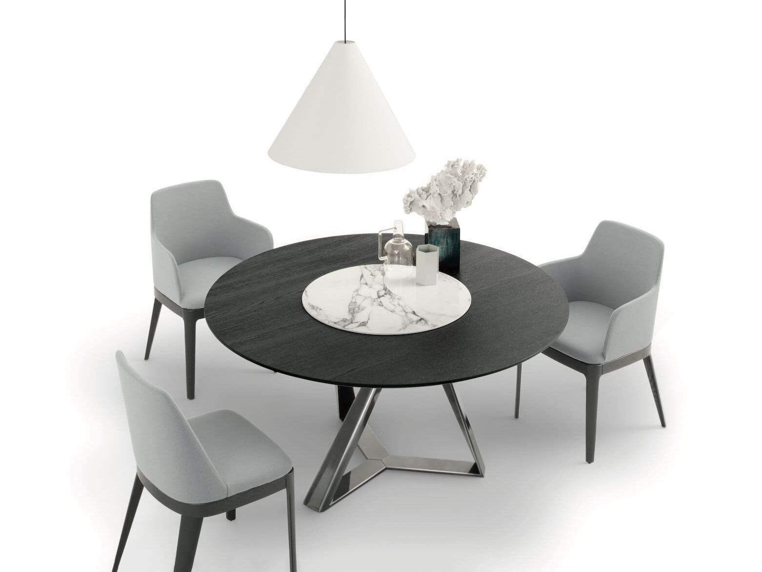 Стальной и Сверхкерамический круглый выдвижной обеденный стол Bontempi Casa Millennium ARCH-00070595 - Вид №6