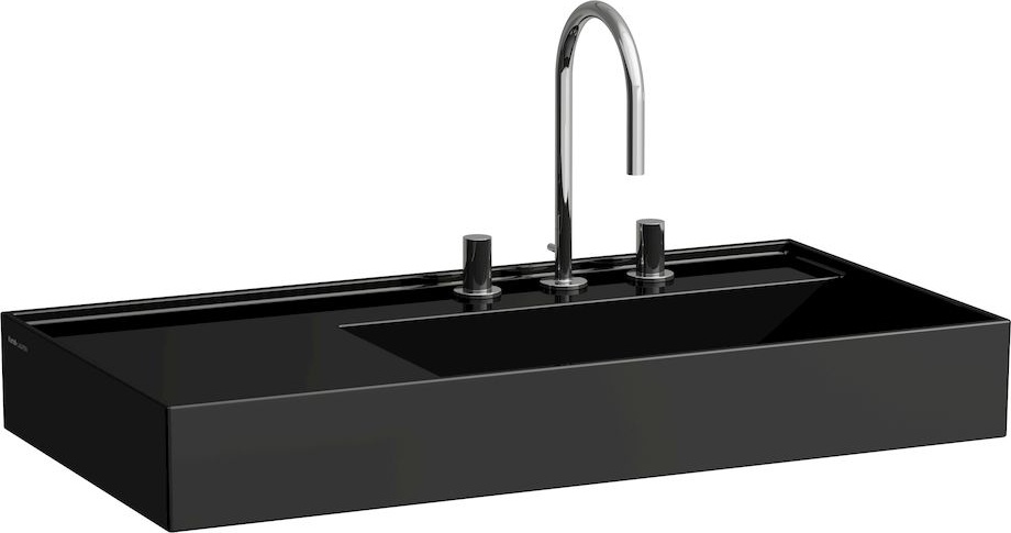 H8103390001121 Раковина с полочкой слева, со специальным скрытым сливом LAUFEN PRO - Вид №11