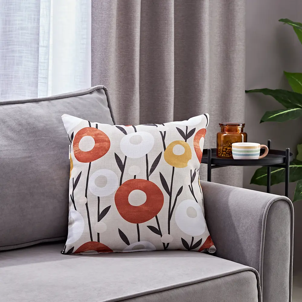 Подушка Лола 45x45 см цветы цвет бежевый SEASONS STLM-2114740 - Вид №3