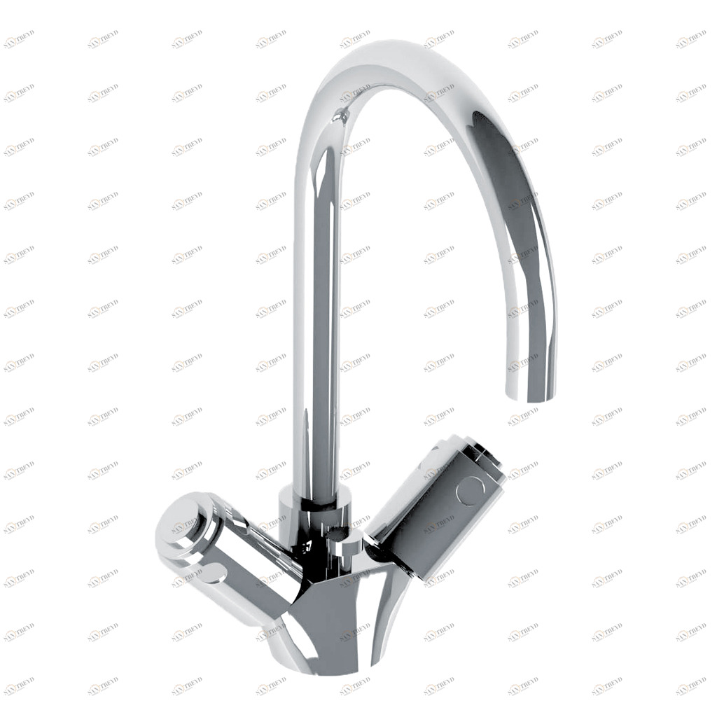 C32-1101 C32-1101 Смеситель для раковины на одно отверстие ГЛАДКАЯ ЗВЕЗДА Cristal & Bronze STAR LISSE 