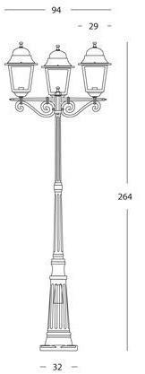 SOVIL Садовый фонарь из литого алюминия Mito 986 - Вид №1