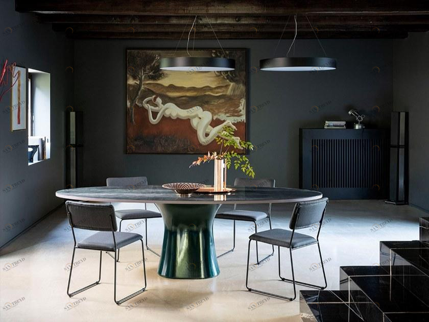 Devina Nais Стеклянный стол под мрамор sun-id-1437100