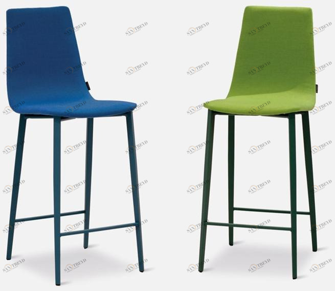 MOBLIBERICA Табурет высокий, обитый тканью, с подставкой для ног Salt sun-id-1414106