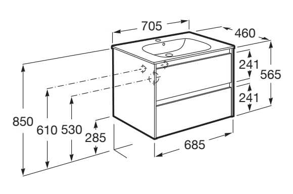 Деревянный подвесной умывальник с ящиками Roca Tenet ARCH-00042769 - Вид №12