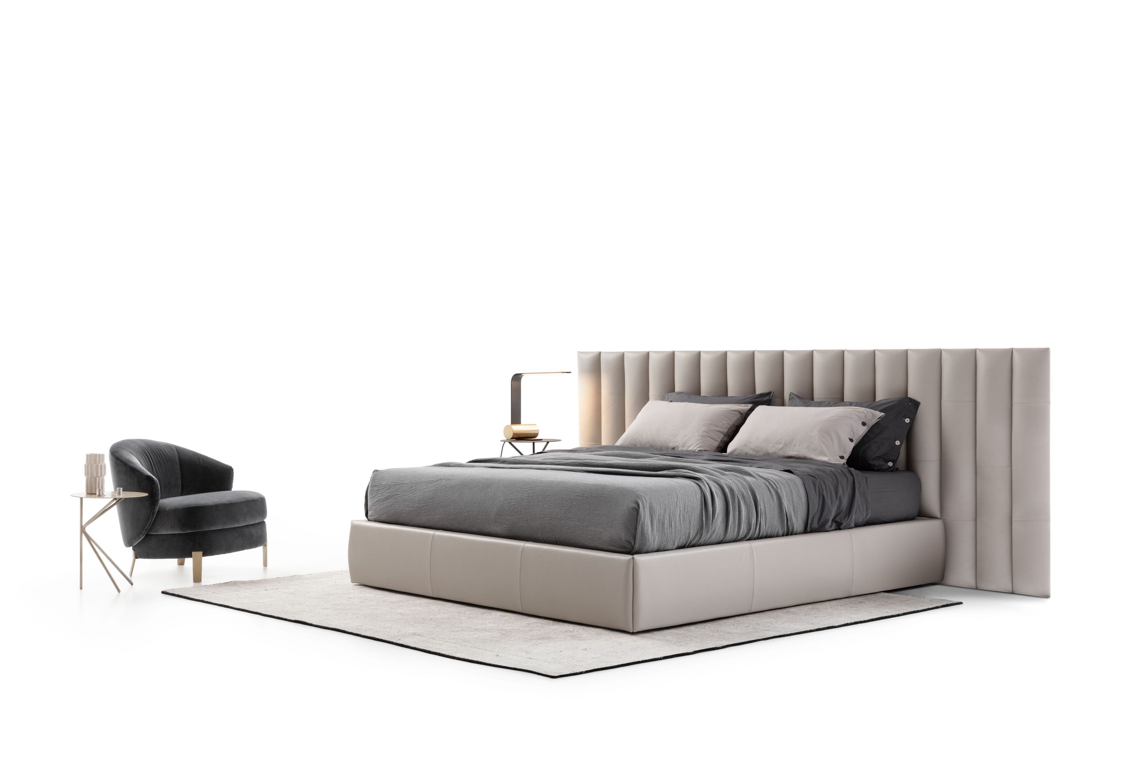 Кожаная кровать для хранения с мягким изголовьем NICOLINE DAFNE ARCH-00029220 - Вид №2