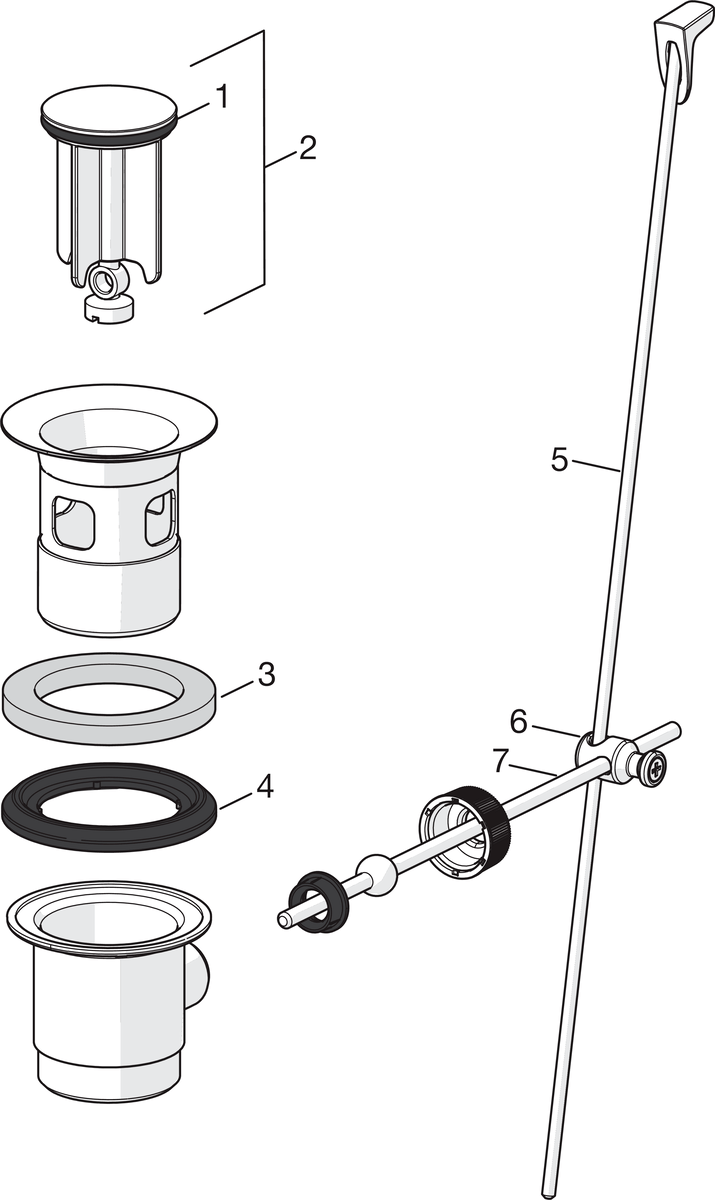 Oras 552051 Рычажный донный клапан 552051  Хром  - Вид №3