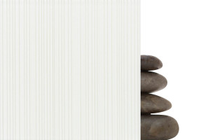 FSRT321 Стекло Vivigraphix graphica, показанное в конфигурации отражения, с прослойкой белого цвета с рисунком морских водорослей и стандартной отделкой Forms-surfaces