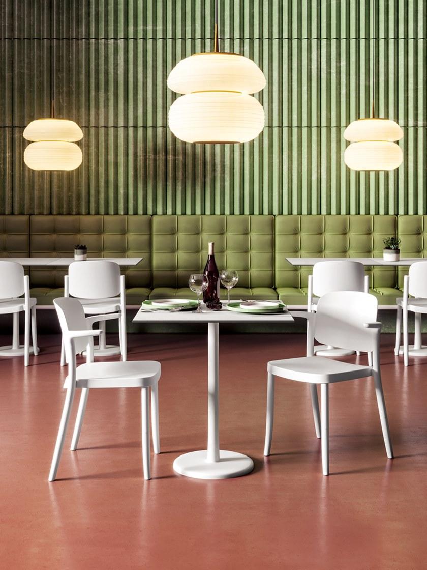 COLOS Квадратный стол из окрашенного металла и столешница из hpl Alfiere sun-id-1400929 - Вид №2