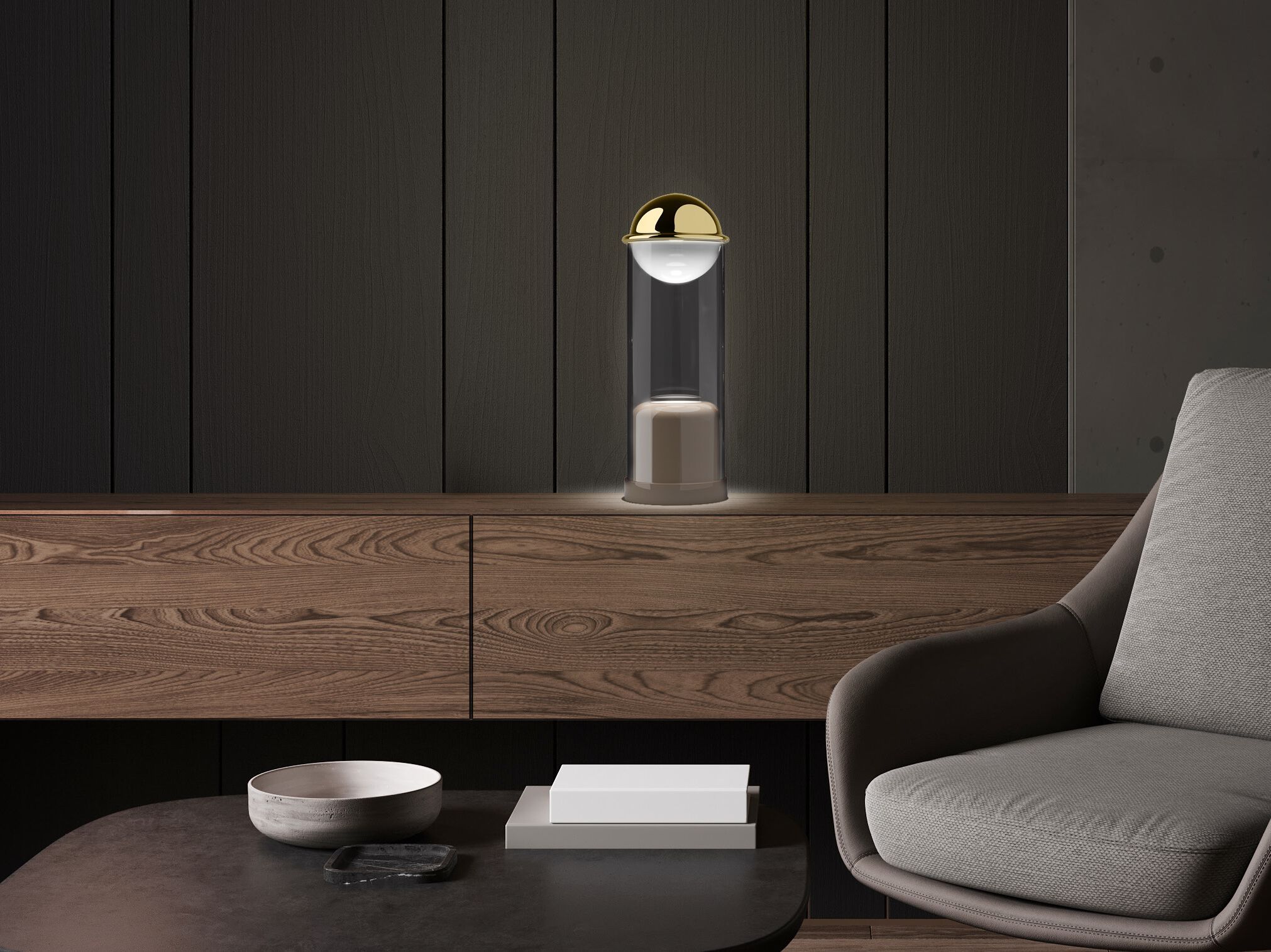 Настольная лампа из боросиликатного стекла Euroluce Lampadari Theorem ARCH-00129203 - Вид №1