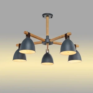 Люстра на штанге Lamplandia Decize Grey L1467, 5 ламп, 17 м², цвет серый