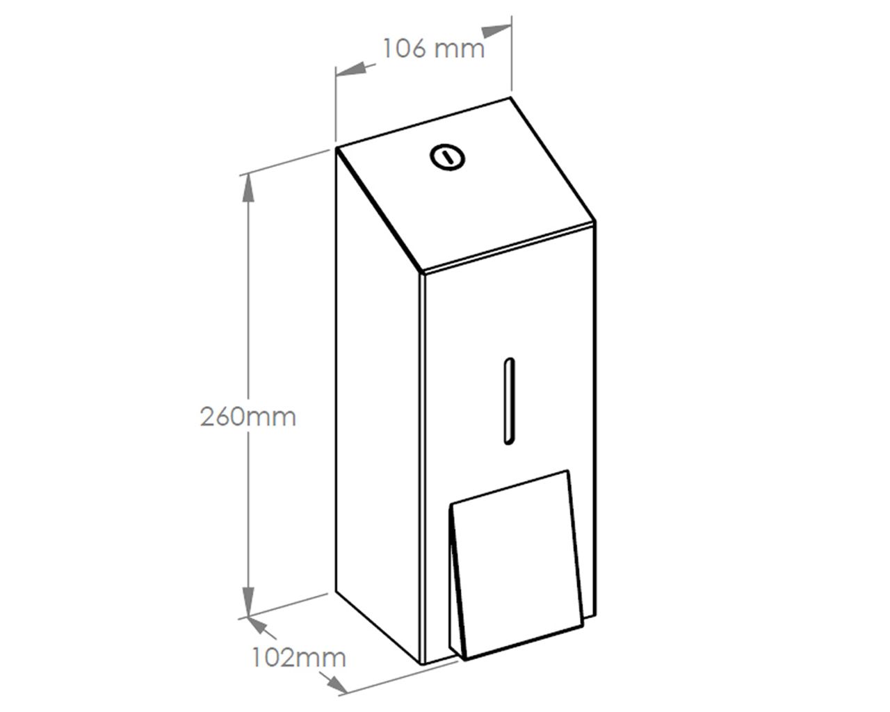 DSM410 Дозатор геля или дезинфицирующего средства для одноразовых картриджей 1000 мл STELLA матовая сталь Merida  - Вид №1