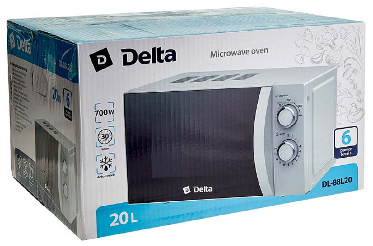 9211936 Микроволновая печь DELTA DL-88L20 белый STDN-0065032 - Вид №3