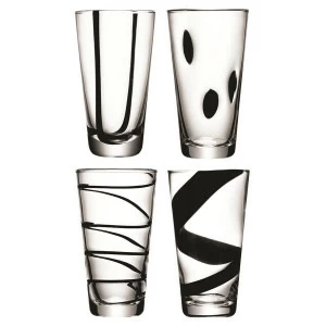 Набор из 4 хайболов 370 мл Jazz LSA INTERNATIONAL JAZZ 00-3863238 Прозрачный;черный