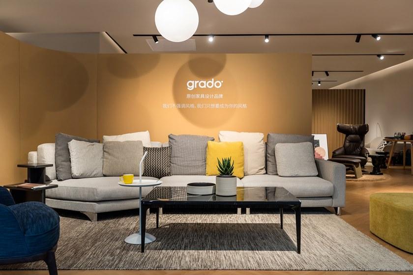 Grado Design Изогнутый диван из ткани для 4 человек Pent Pen-sf-g02 - Вид №8