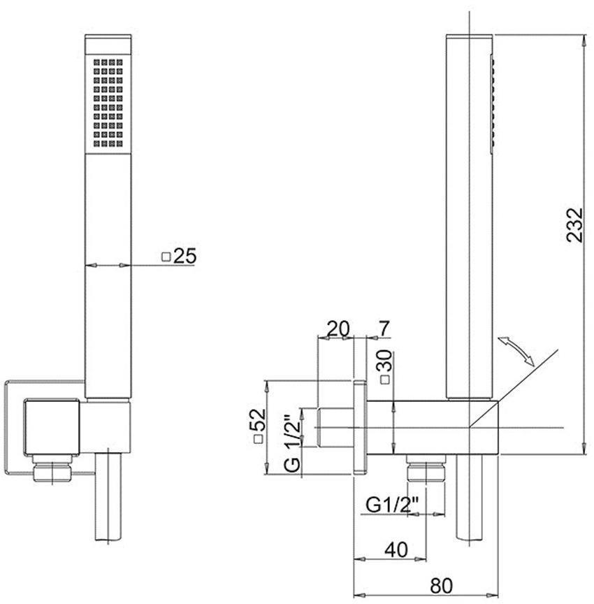 Paini 53PZ440QQAO комплект ручной лейки  - Вид №3