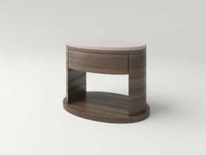 Овальная дубовая тумбочка