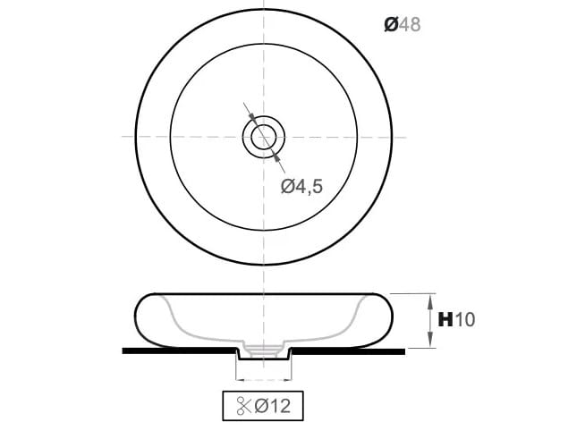 Круглая отдельно стоящая раковина из твердой поверхности Inbani Простота ARCH-00049626 - Вид №16