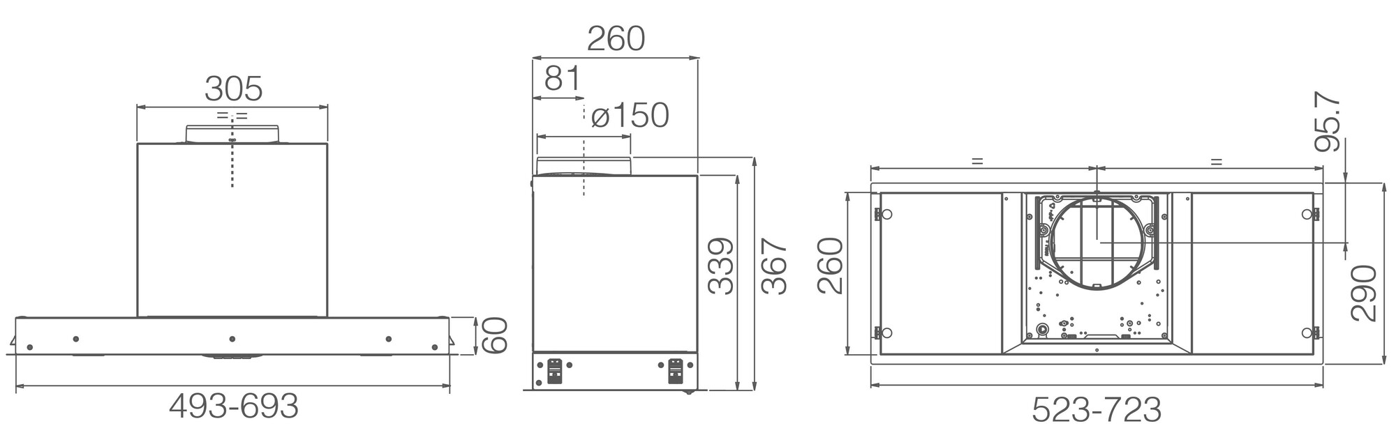 9226645 Вытяжка полновстраиваемая Elica HIDDEN 2.0 BL MAT/A/72 черный/черный STDN-0068658 - Вид №12